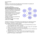 Organisatiekunde (boek: inleiding organisatiekunde) samenvatting hoofdstuk 1 t/m 8 (behaald cijfer: 7) 