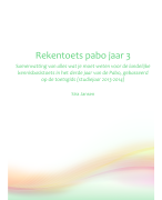 Samenvatting voor de pabo Kennisbasistoets rekenen jaar 3 studiejaar 2013-2014  Sira Jansen