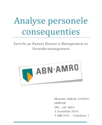 Analyse facilitaire organisatie - analyse personele consequenties 
