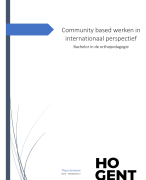 volledige samenvatting community based werken in internationaal perspectief