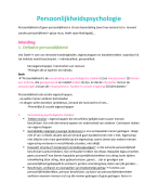 persoonlijkheidspsychologie- volledige samenvatting