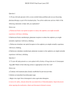 REGIS NU643 Final Exam Latest 2023 (Updated) 100 Questions/REGIS NU643 Final Exam Latest 2023 (Updated) 100 Questions