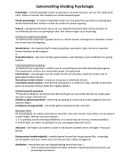 Samenvatting inleiding psychologie