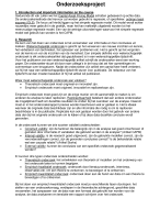Onderzoeksproject samenvatting