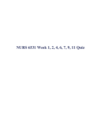 NURS 6531 Week 1, 2, 4, 6, 7, 9, 11 Quiz / NURS 6531N Week 1, 2, 4, 6, 7, 9, 11 Quiz : Walden University | Latest-2023, 100% Correct Q & A |
