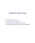 NURS 6551 Midterm Exam (3 Versions, 150 Q & A, Latest-2023) / NURS 6551N Midterm Exam / NURS6551 Midterm Exam / NURS-6551N Midterm Exam: Walden University | 100% Correct Q & A |