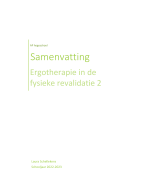 Samenvatting ergotherapie in de fysieke revalidatie 2
