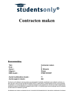 Contracten maken / deel Uittreksel Samenvatting 