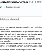 Communicatiewetenschappelijke beroepsoriëntatie KU Leuven