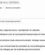 KU Leuven: Communicatiemanagement oefeningen
