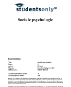 Sociale psychologie Samenvatting 