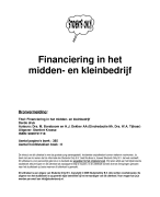 Financiering in het midden- en kleinbedrijf Samenvatting 