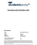 Socialezekerheidsrecht Samenvatting 