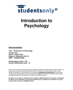 Introduction to Psychology Samenvatting 