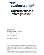 Organisatorische vaardigheden Samenvatting 