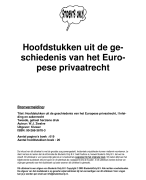 Hoofdstukken uit de Geschiedenis van het Europese Privaatrecht Samenvatting 