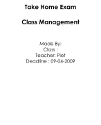 Take home exam class management